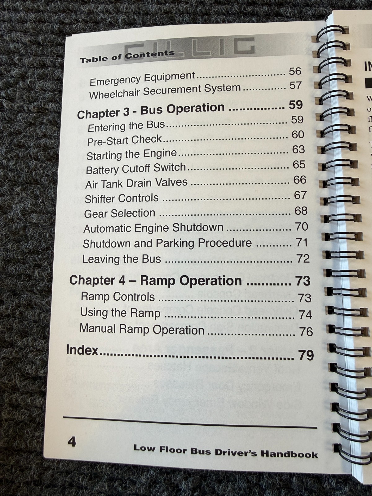 Gillig Low Floor Driver’s/Operator’s Handbook – SamTrans 300 Series – 2003