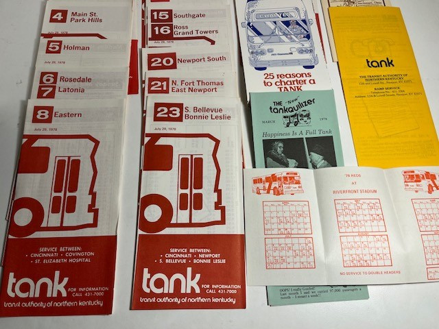 TANK Transit Authority of Nothern Kentucky 1978 Bus Schedules