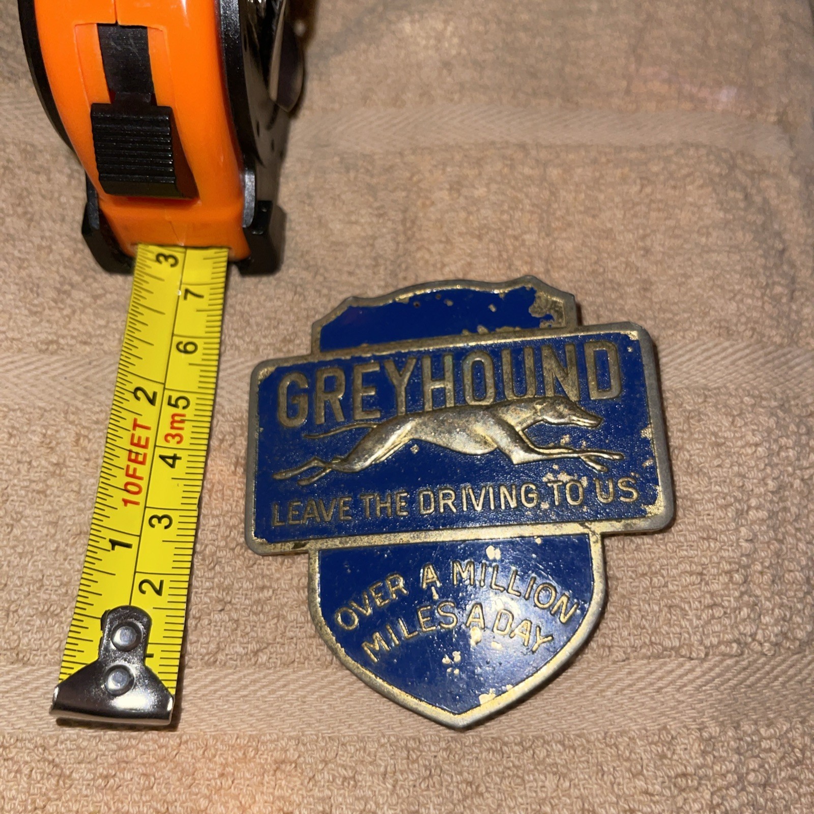 Vintage Greyhound Bus Line Hat Badge 1960s RARE CGB-0125 *Read description*