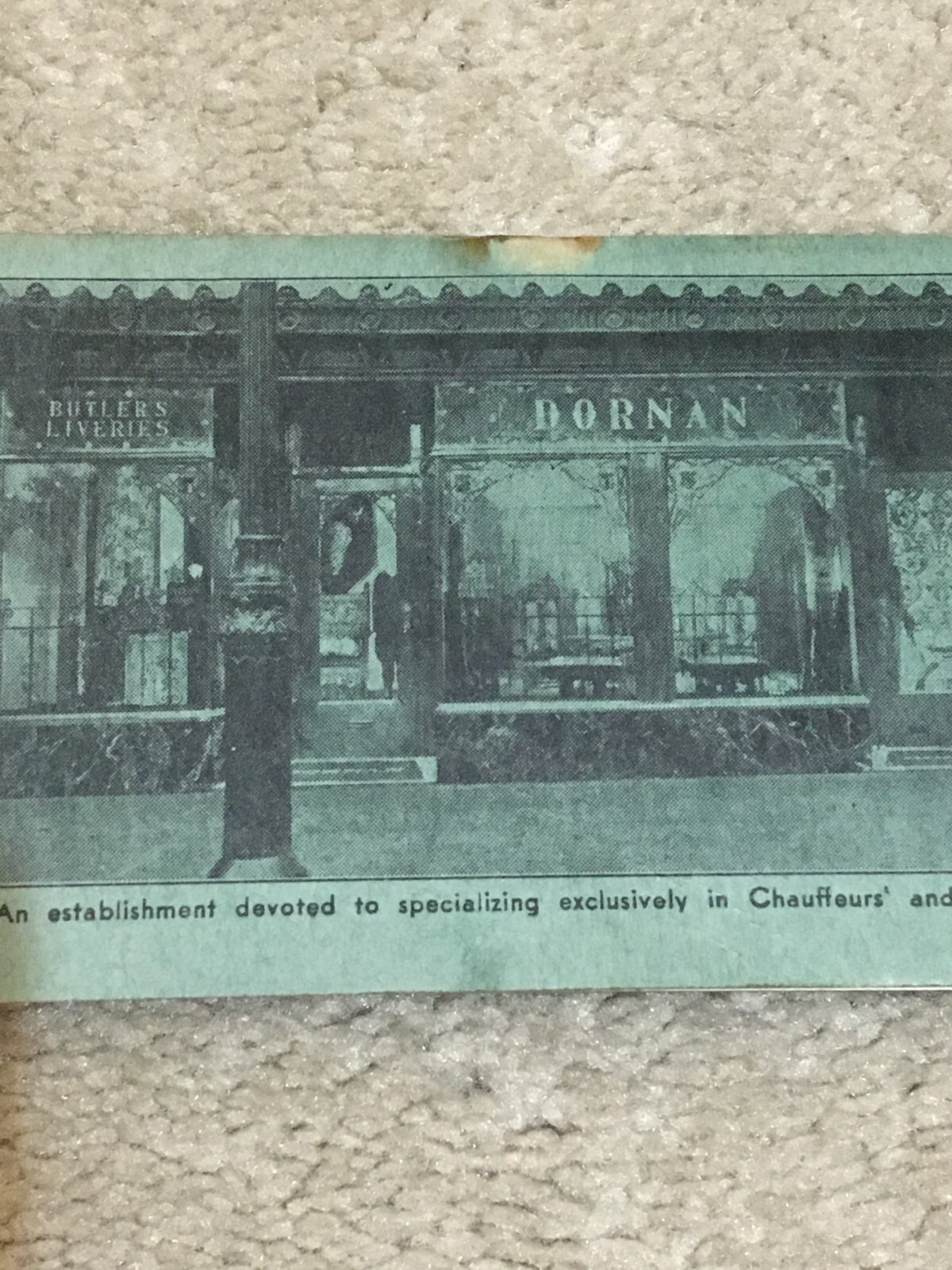 Vntg 1933 Dornan Co Chauffers’ & Butlers’ Uniforms Maker, NYC Guide to Stores +