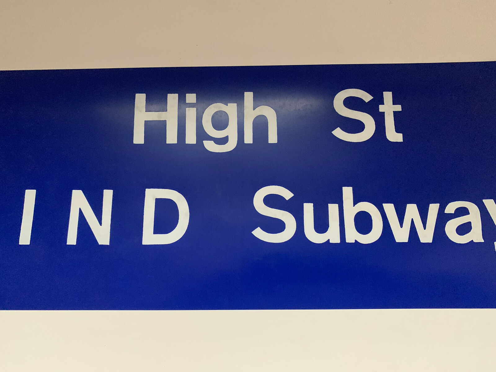 NY NYC BUS ROLL SIGN 1974 HIGH STREET IND NY SUBWAY BROOKLYN BRIDGE CADMAN PLAZA