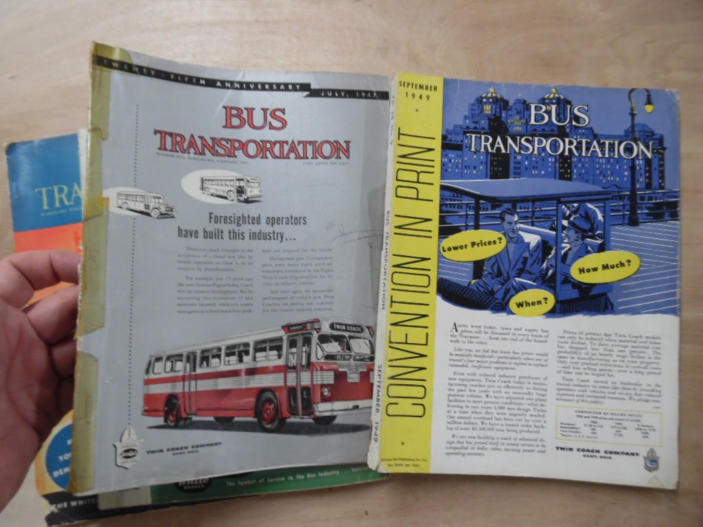 1940-1949 BUS TRANSPORTATION Magazine Lot of 10 issues