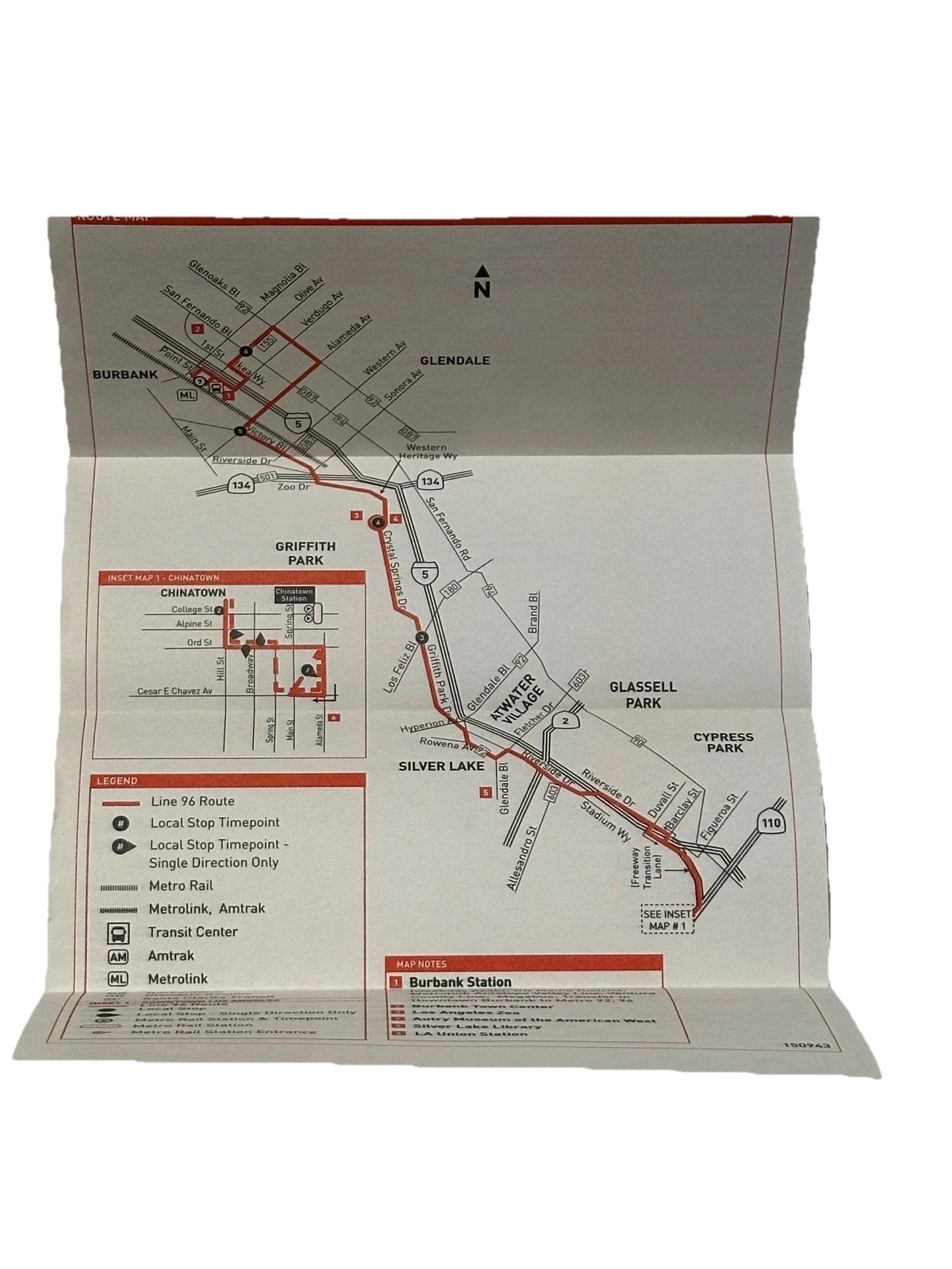 LA Metro Line 96 Riverside Dr bus schedule – collectors item