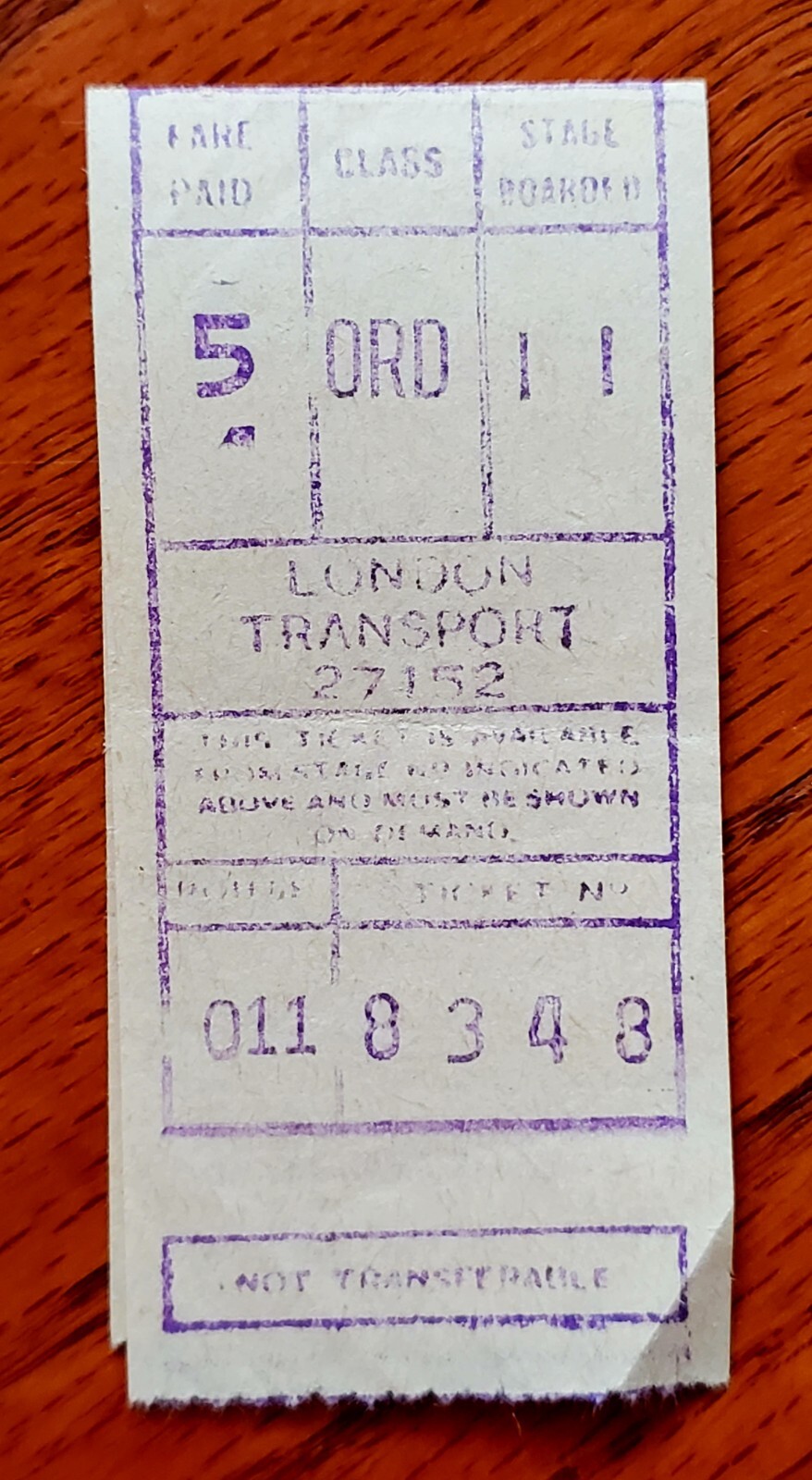 2 Vintage 1960s? London Transport Bus Tickets Route 011 Fulham Broadway Victoria