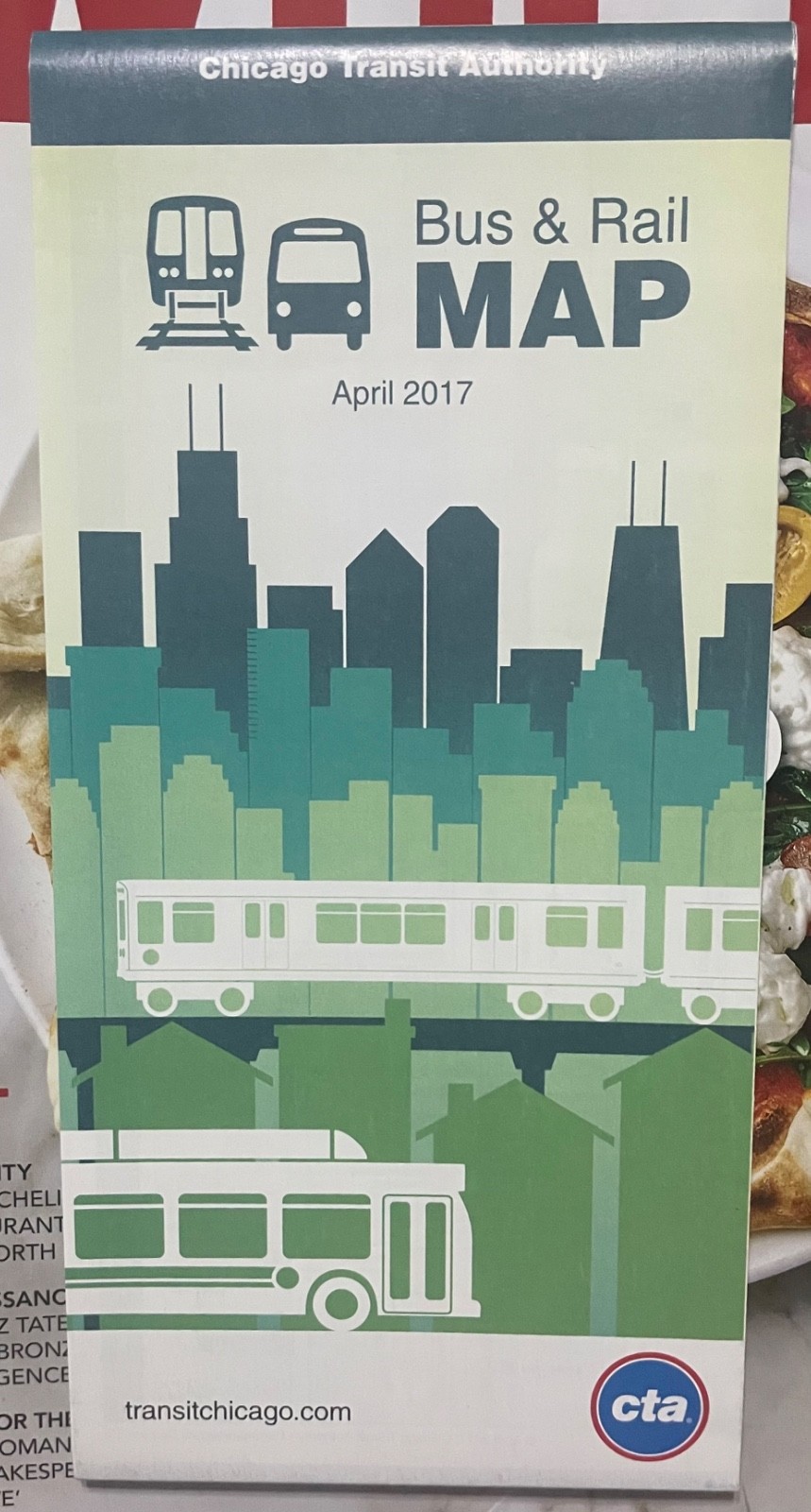 APRIL 2017 CHICAGO TRANSITION AUTHORITY CTA BUS & RAIL MAP ILLINOIS SOUVENIR FUN