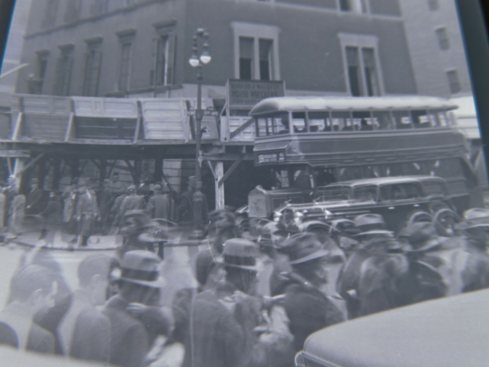 Orig 1934 5th Av & E.39th St Bus Coach Wendel Mansion Demol. NYC Photo Negative