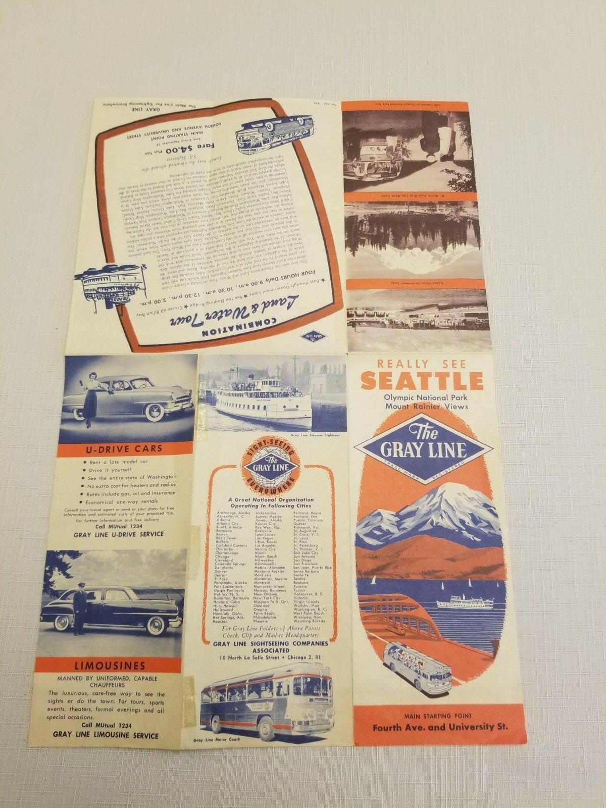 The Gray Line Motor Coach Program for Seattle Area & Parks1940’s