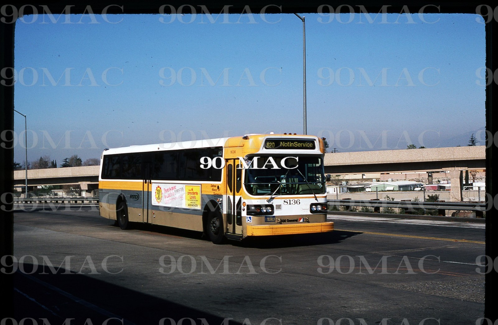 SCRTD-RTD. AM GENERAL BUS #8136. El Monte (CA). Original Slide. 1981.