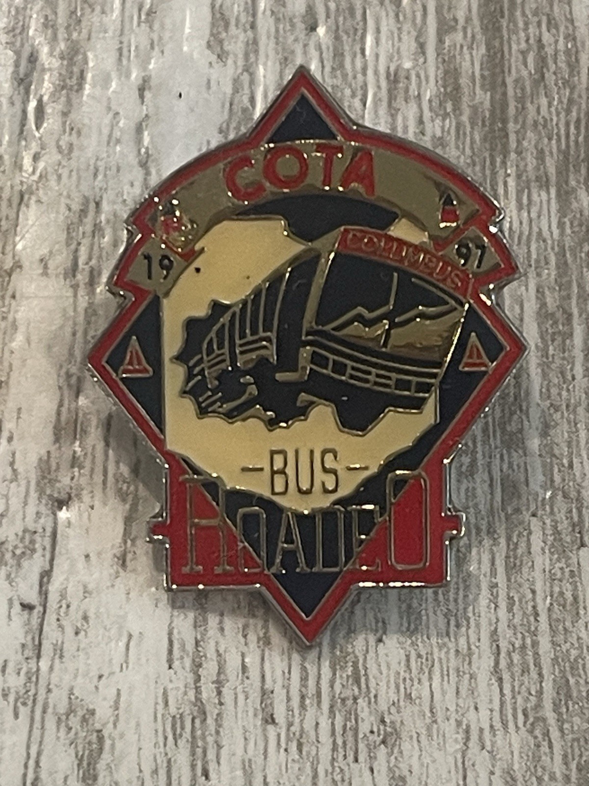 vintage 1997 COTA Columbus Bus Roadeo competition pin