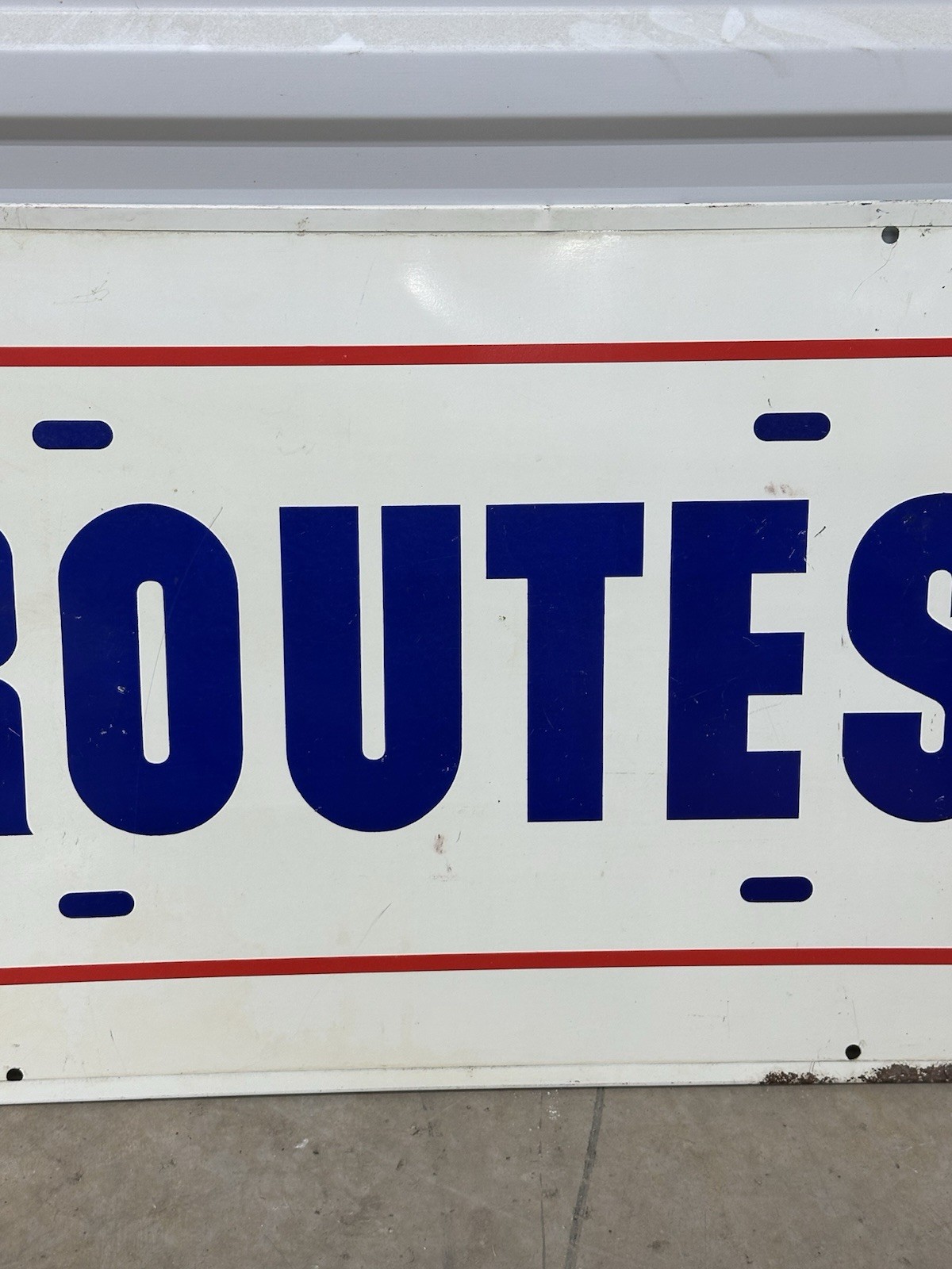 Vintage ROUTES Double Sided Metal SIGN Road Street Maps Trip Highway Train Bus