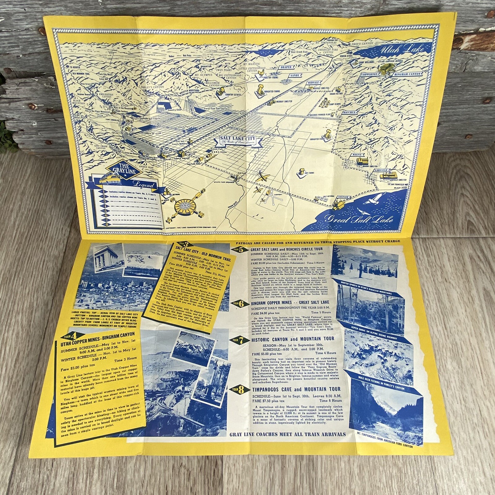 The Gray Line Motor Tours Pamphlet Travel Brochure Salt Lake City Utah