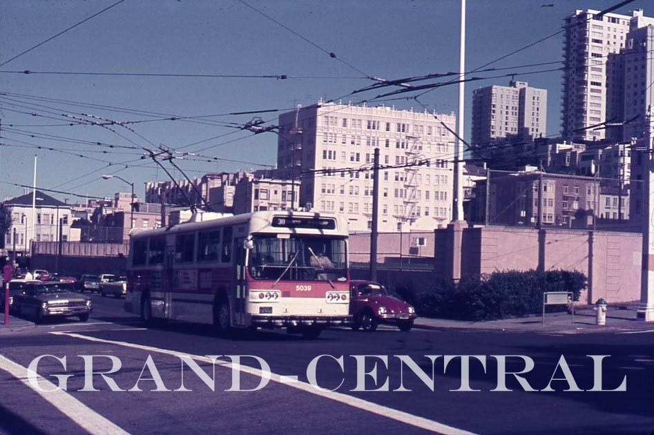 1977 MUNI SAN FRANCISCO SFMR TROLLEY BUS SLIDE #5039 CALIFORNIA