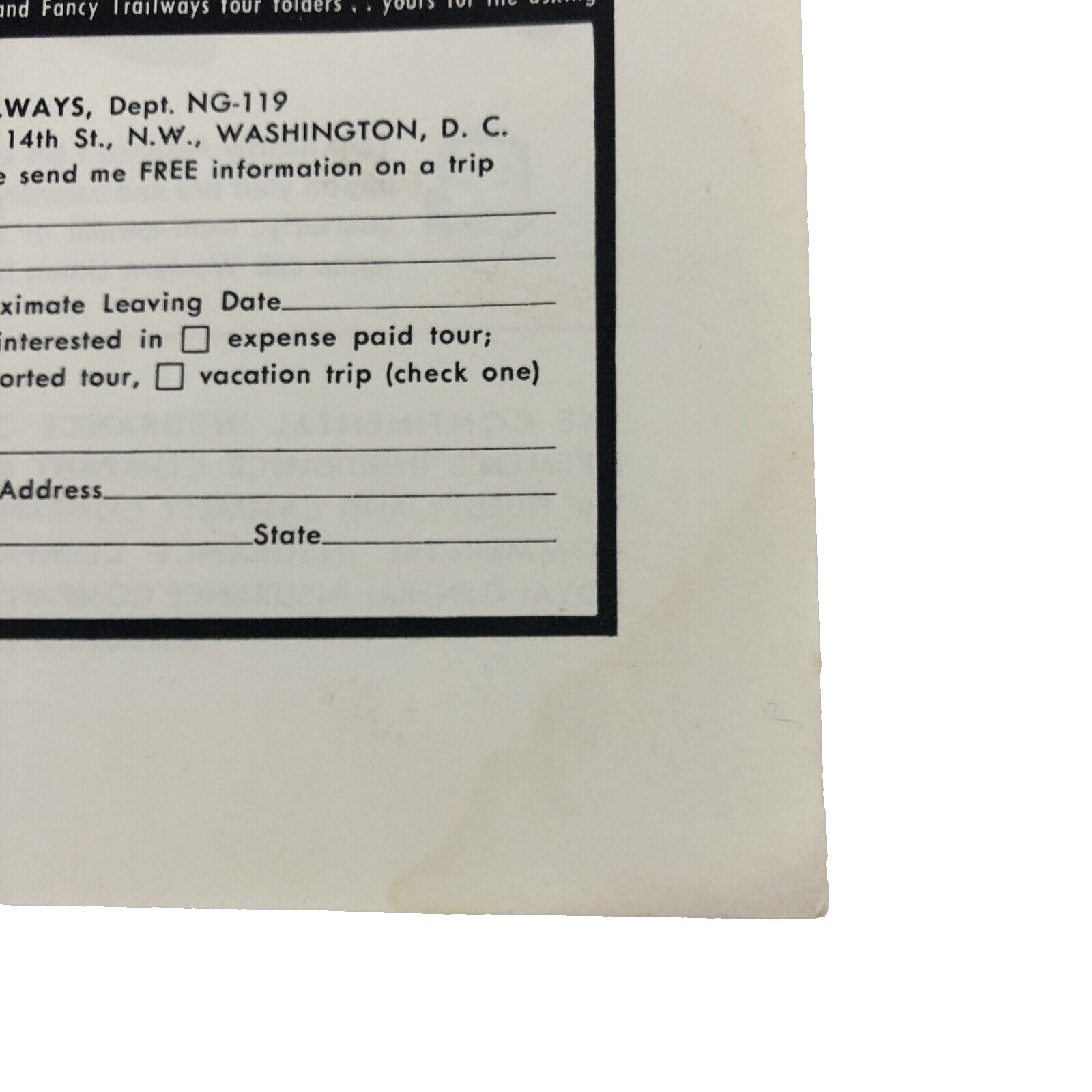 1955 Trailways Bus Line print ad Thru Liners Model Ship Continental Insurance