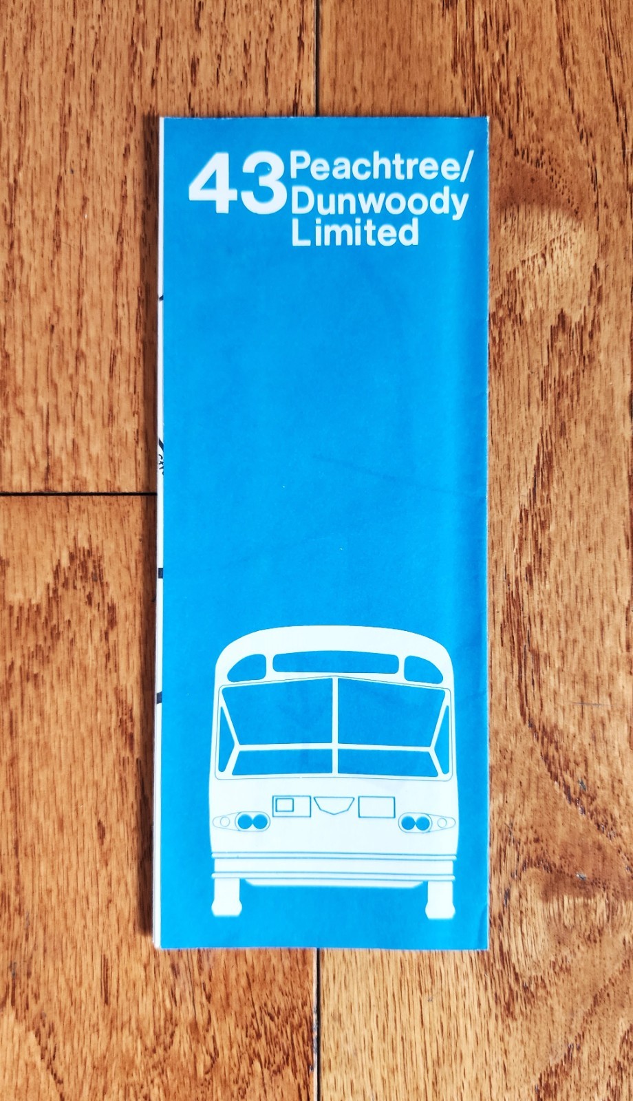 1977 MARTA BUS TIME TABLE SCHEDULE MAP ROUTE 43 ATLANTA GA
