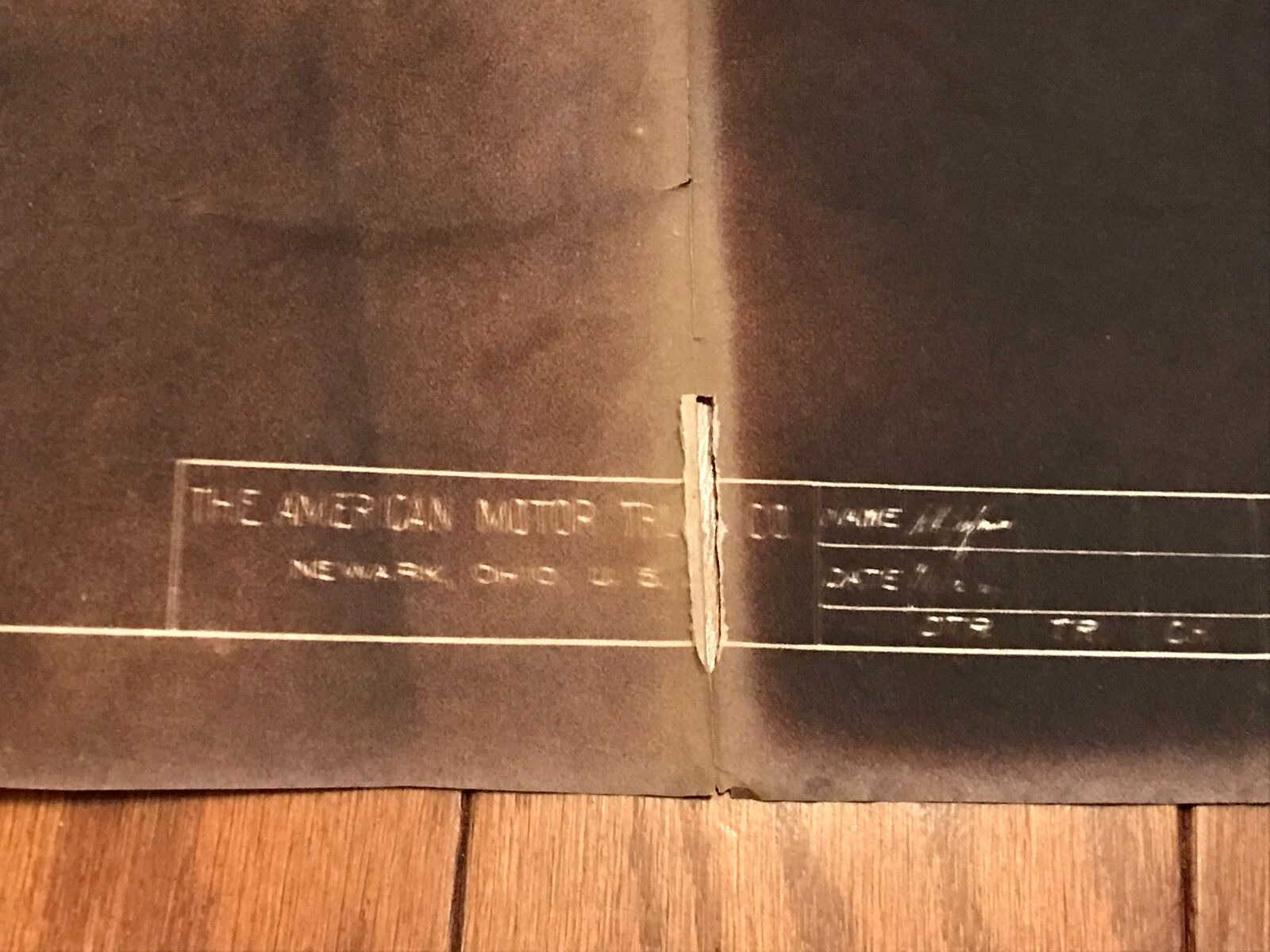 c. 1920s American Motor Truck Company Newark, Ohio Bus Blueprint, RARE
