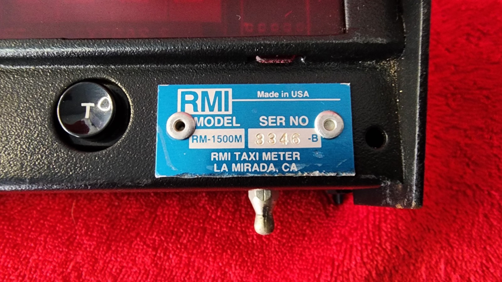 Vintage RMI Taxi Meter RM-1500M La Mirada California USA Black Metal UNTESTED