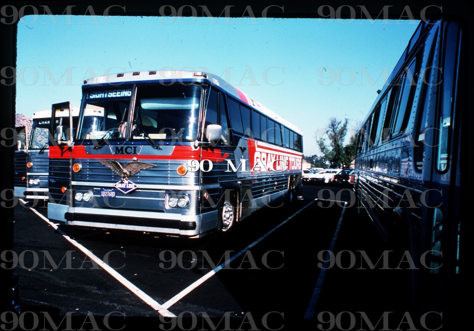 GRAY LINE. MCI BUS #5705. Universal City (CA). Original Slide 1978.