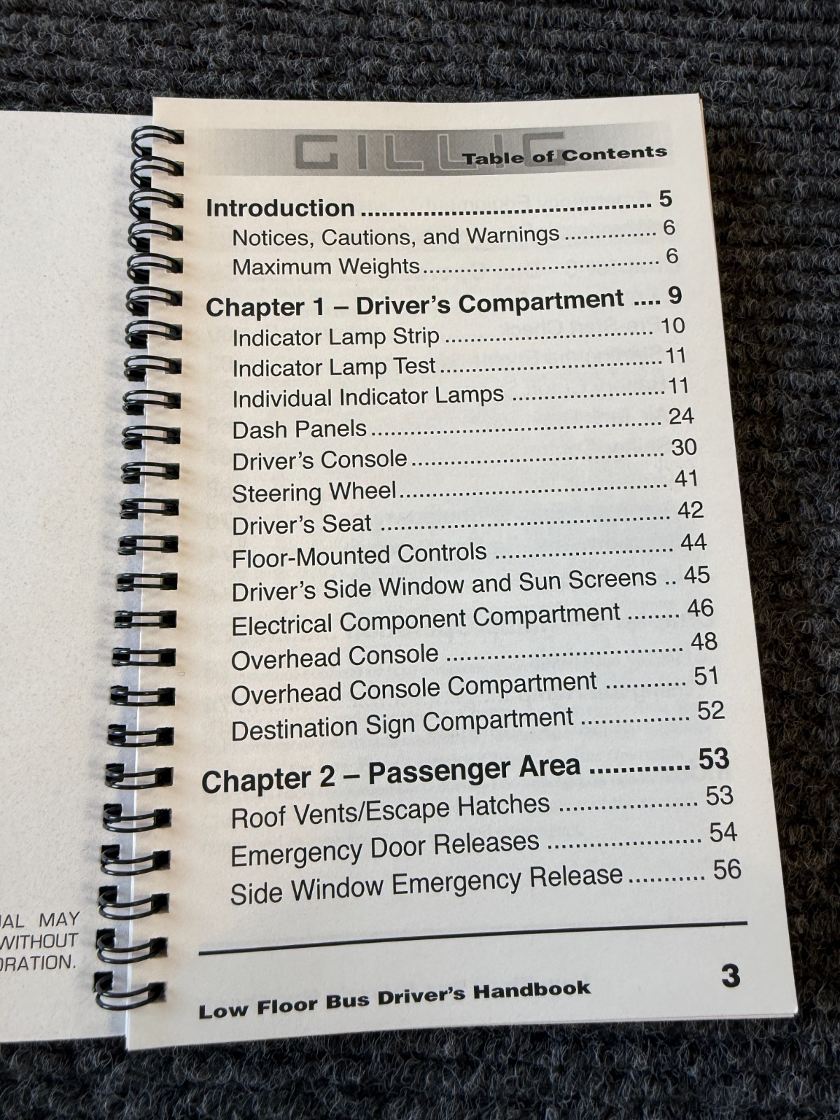Gillig Low Floor Driver’s/Operator’s Handbook – SamTrans 300 Series – 2003