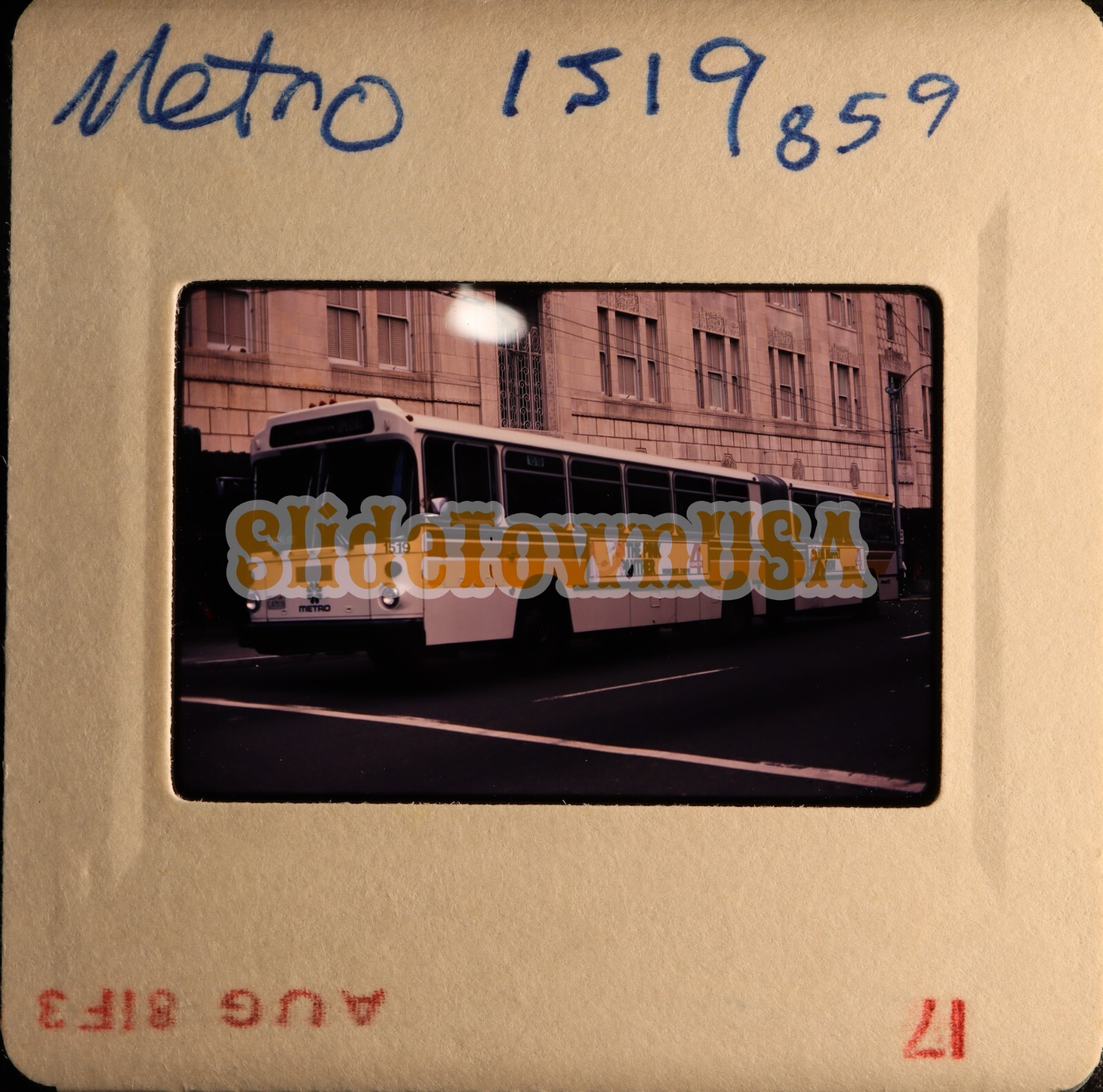 Vtg 1981 Bus Slide 1519 Articulated Metro Kansas City Missouri X4A052