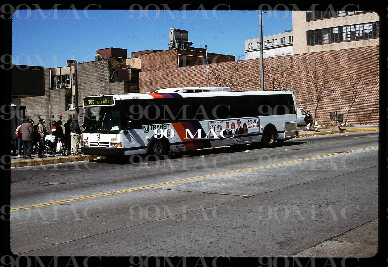 NEW JERSEY TRANSIT-NJT. FLXIBLE BUS #3730. Original Slide. Hoboken (NJ) 1996.