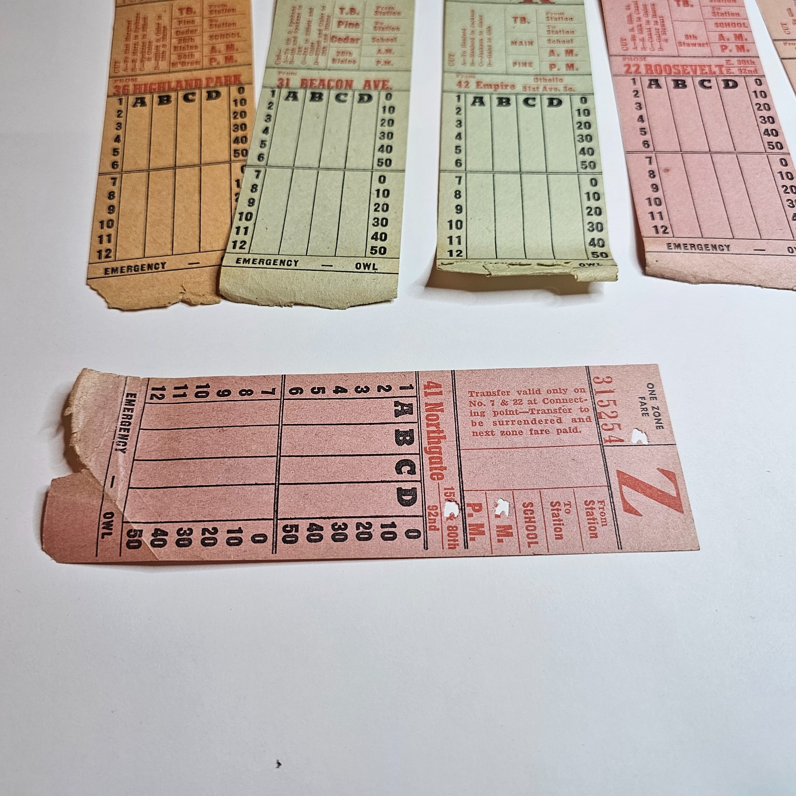1950s SEATTLE TRANSIT SYSTEM TICKET CARD LOT BUS TROLLEY DRIVER MOTOR COACH FARE