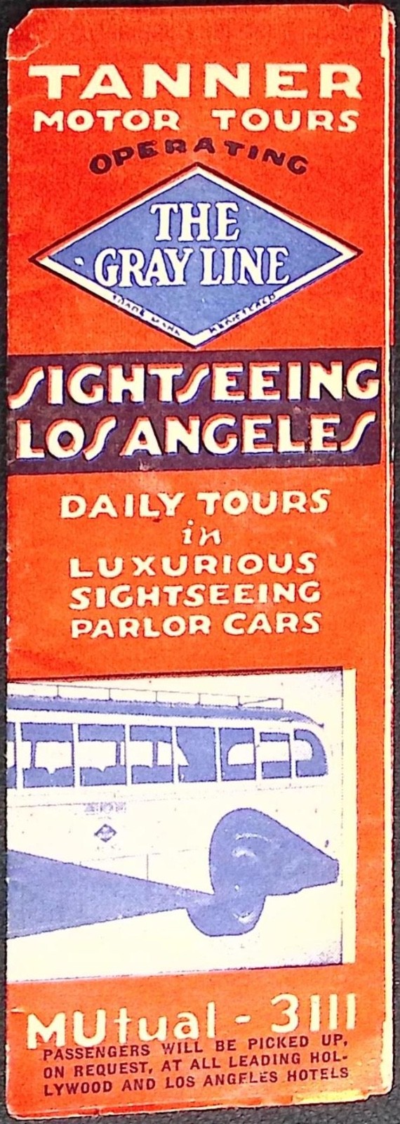 1930s Tanner Gray Line Los Angeles Sightseeing Tours Brochure Hollywood CA