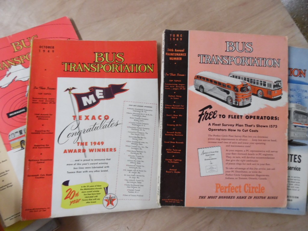 1940-1949 BUS TRANSPORTATION Magazine Lot of 10 issues