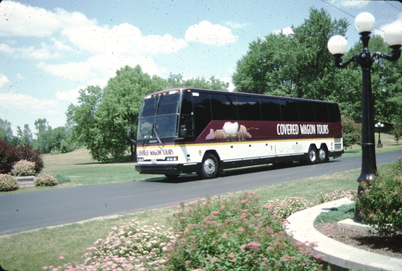 Covered Wagon Tours Prevost bus Kodachrome original Kodak slide