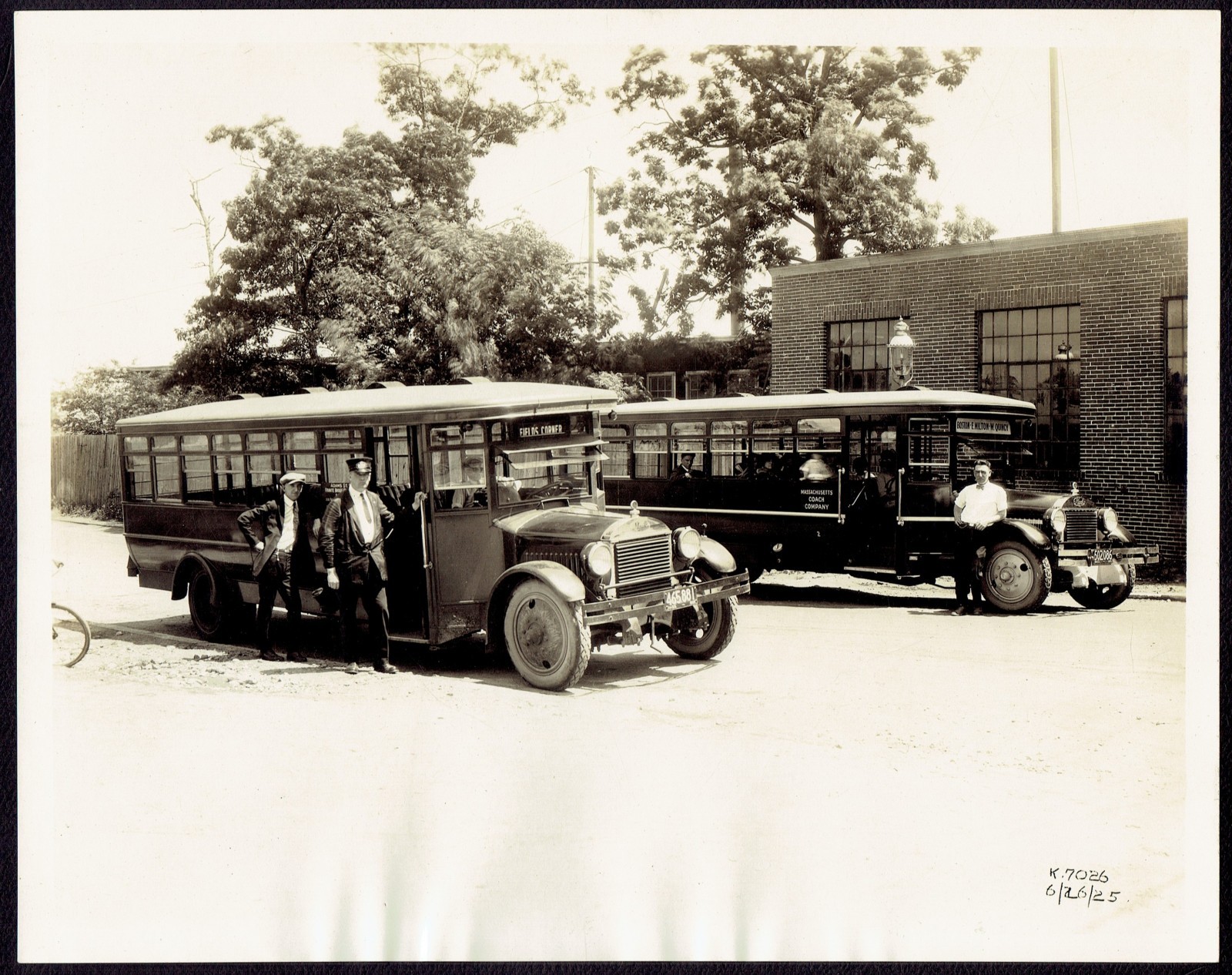 (2) 1925 8x10s Mack AB Buses BOSTON ELEVATED RAILWAY Massachusetts Coach Company