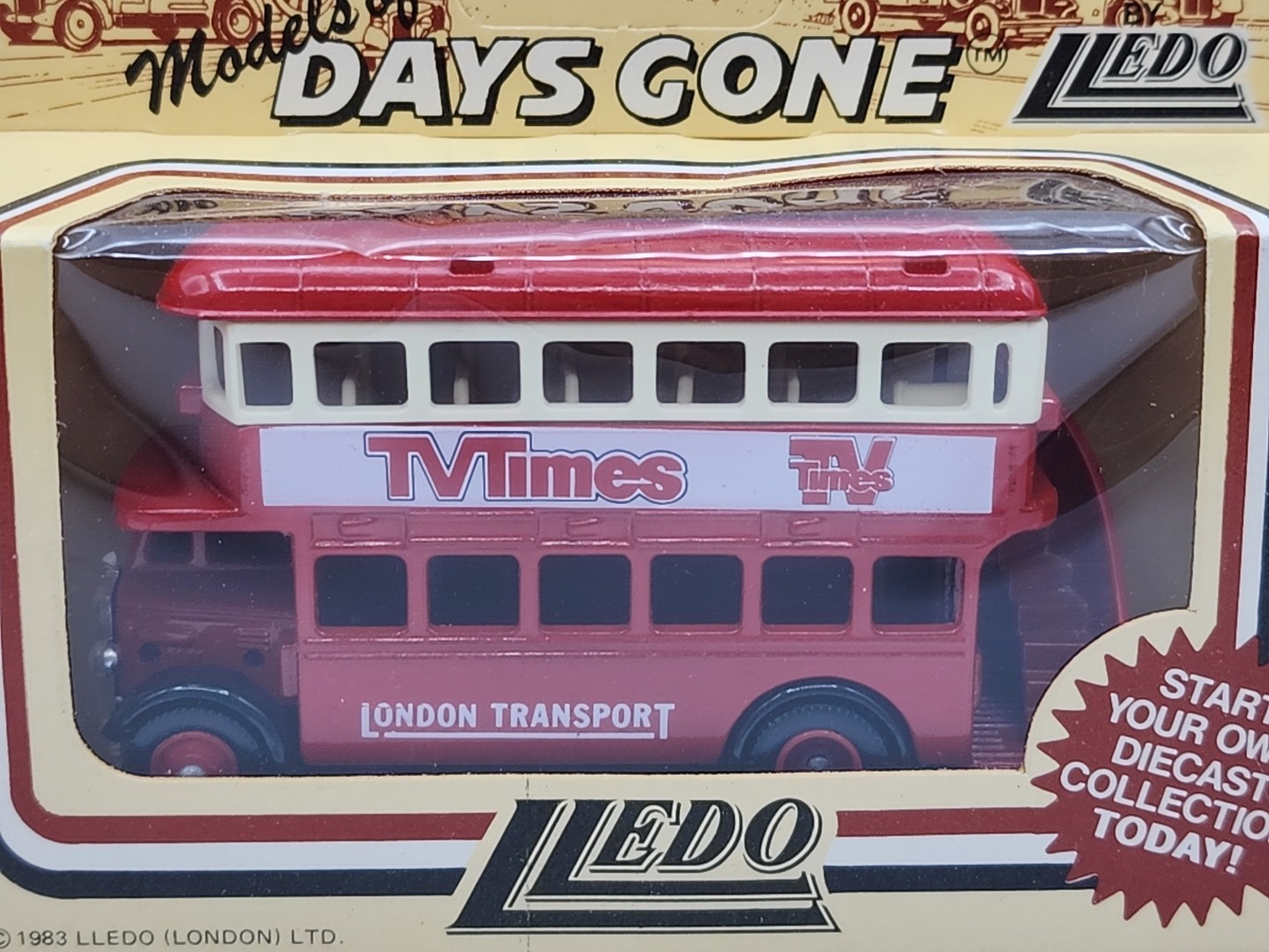 Lledo Diecast Days Gone By TV Times Bus with Box London Transport