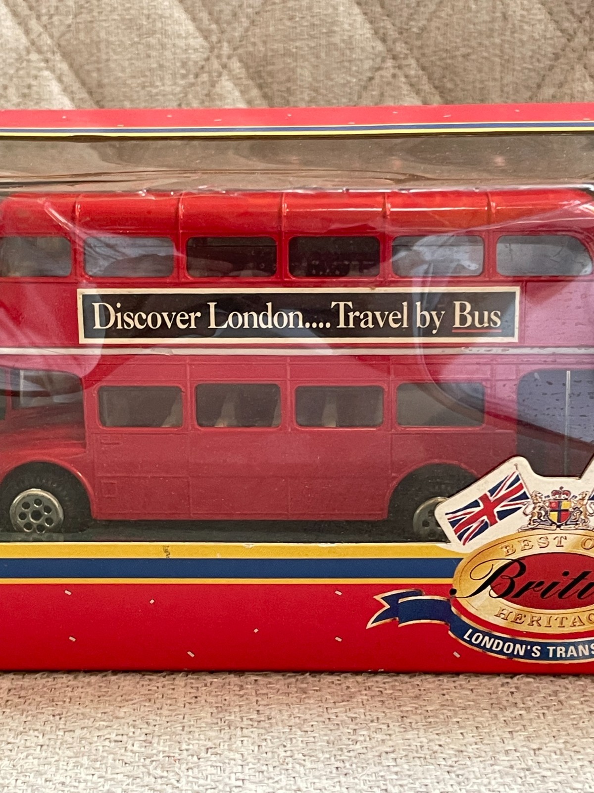 BEST OF BRITISH HERITAGE DISCOVER LONDON TRAVEL BY BUS RED DOUBLE DECKER DIECAST