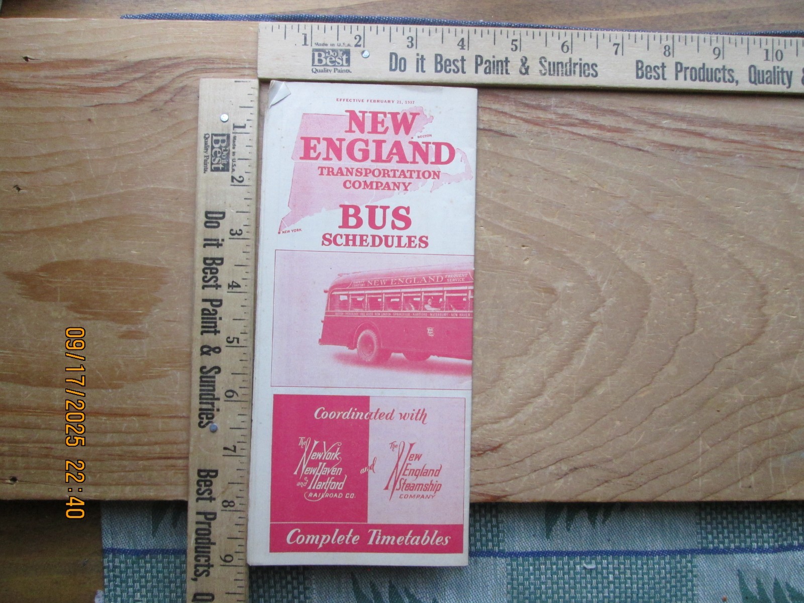 New England Transportation Company bus schedule Feb 21 1937