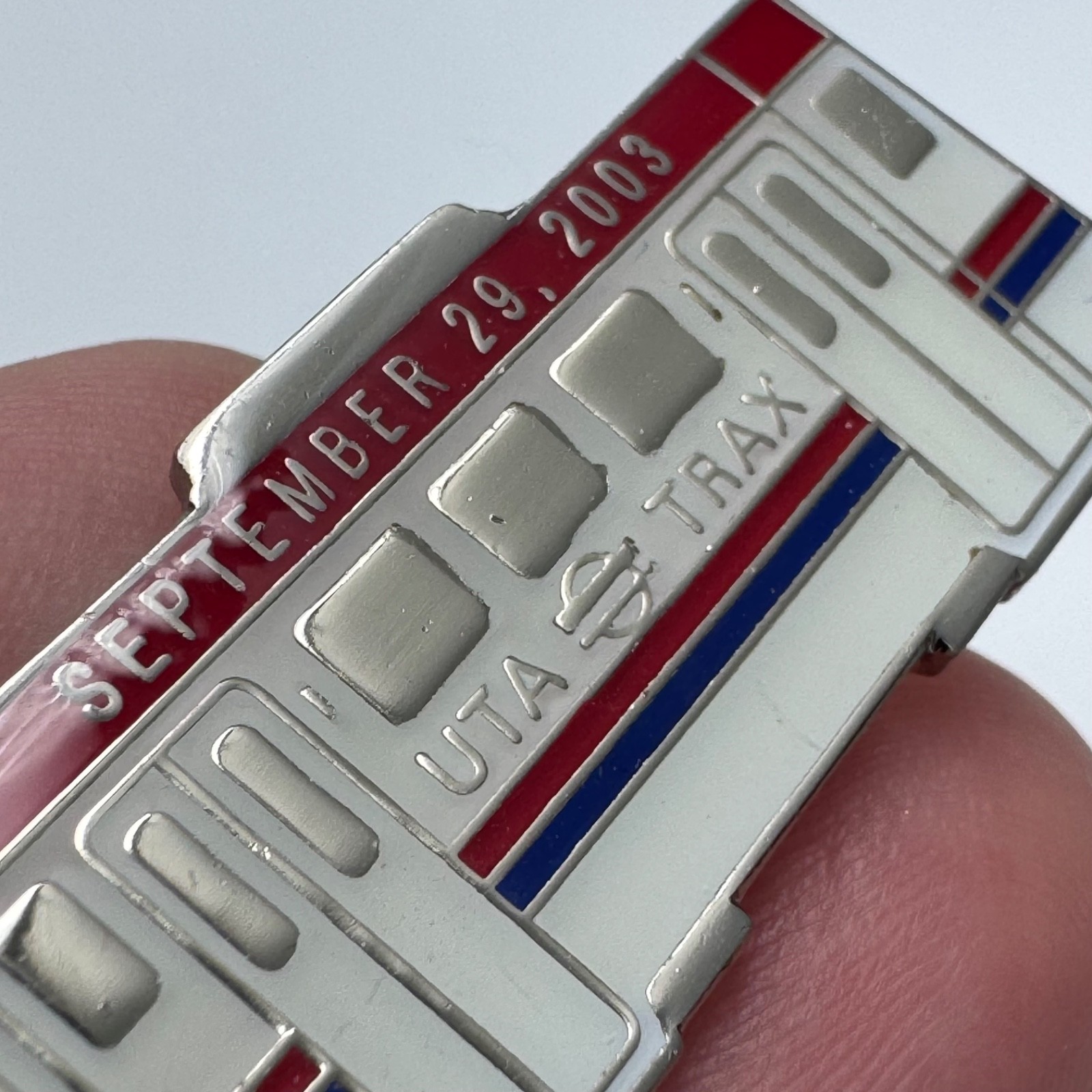 2003 UTA TRAX Medical Center Line Transit Lapel Pin Grand Opening Utah