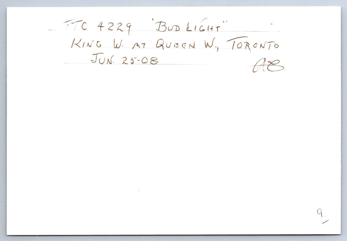 TTC Streetcar #4229, Bud Light Wrap King St at Queen Toronto, Fujifilm 4×6 Print