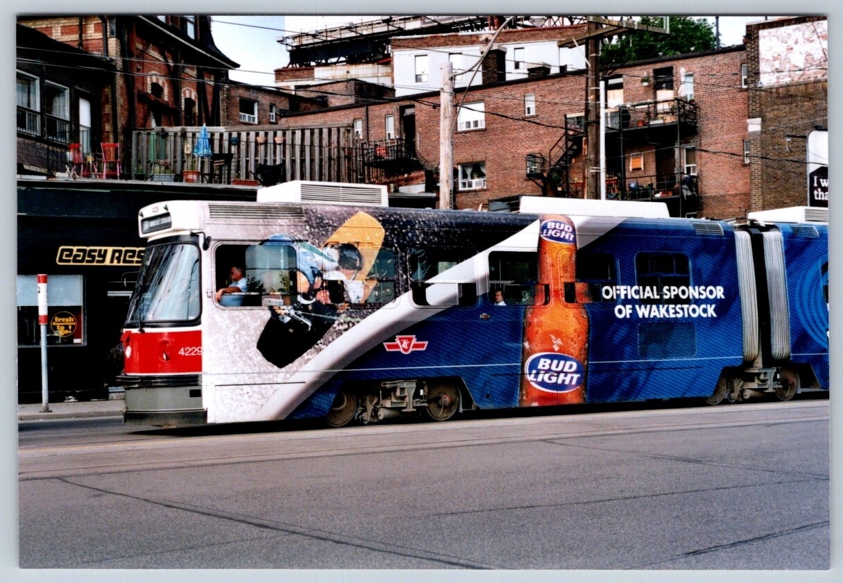 TTC Streetcar 4229 ‘Bud Light’ Wrap King St W & Queen W Toronto Fuji 4×6 Print#1