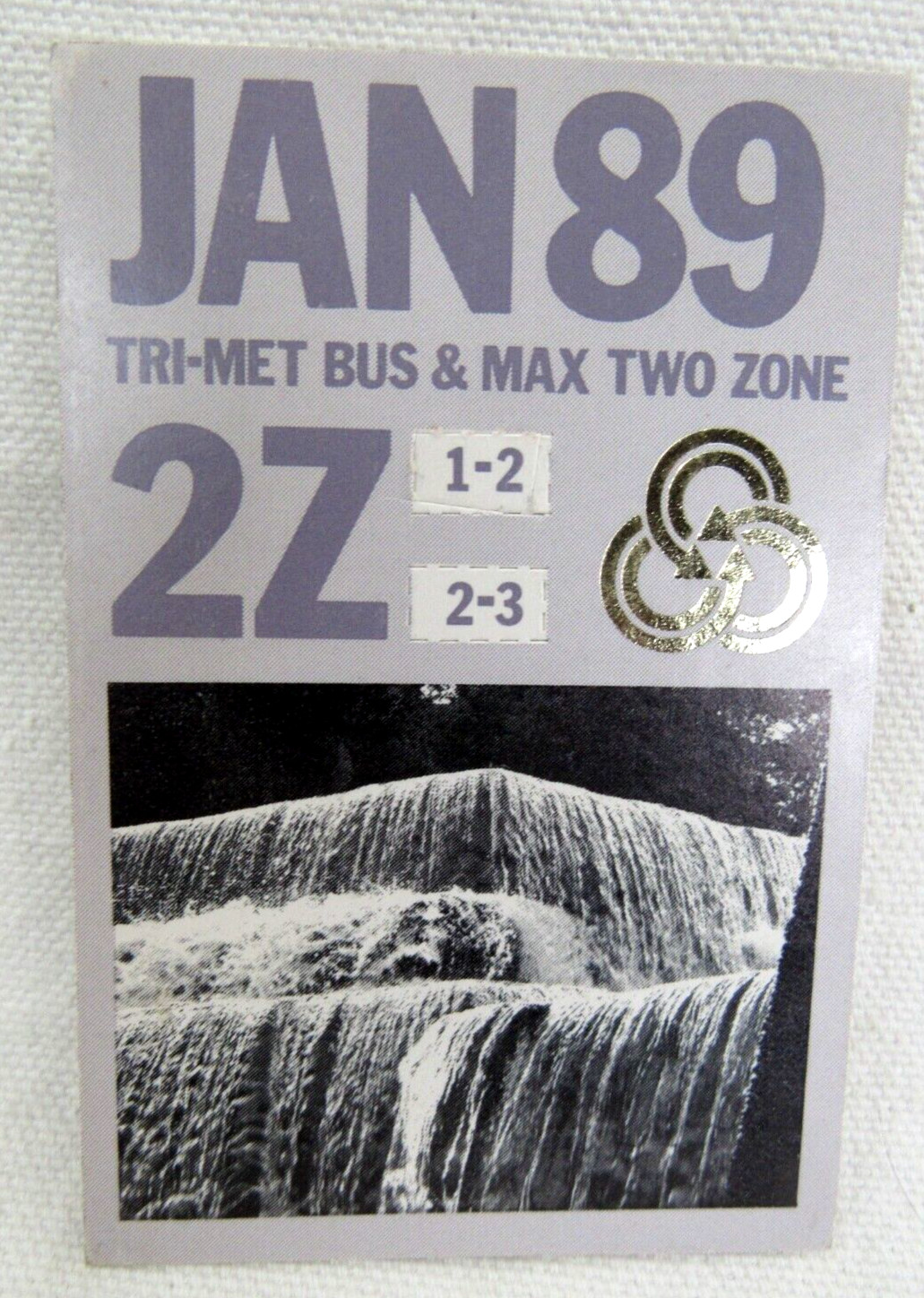 Vintage Tri-Met Bus & Max Light Rail Jan. 1989 Monthly Pass Portland Oregon OR
