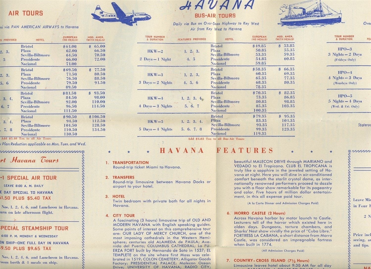 Greyhound Lines Foreign Tours Brochure Havana Nassau West Indies 1953