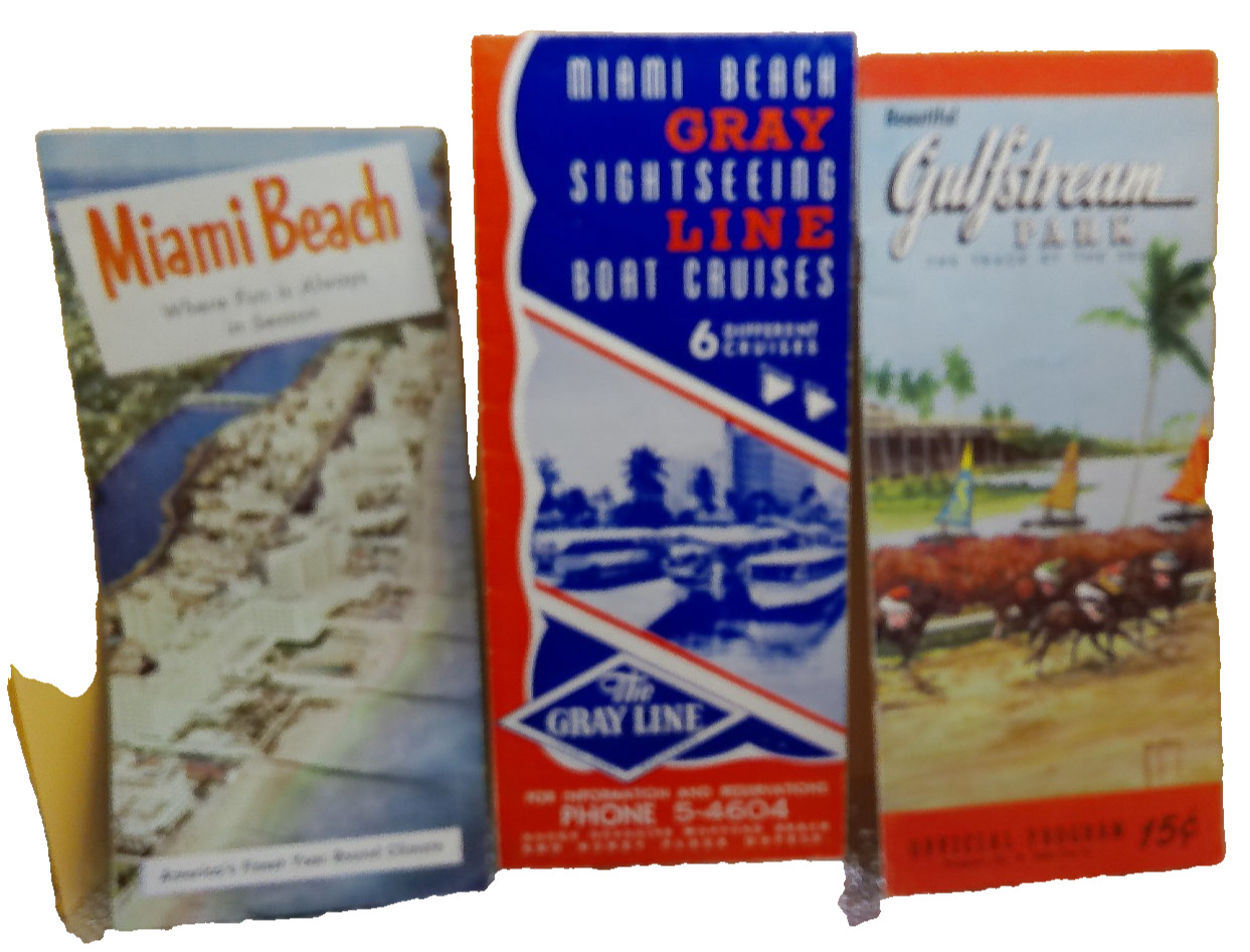 Miami Beach Gray Bus Lines Gulfstream horse park lot 3 1950s era