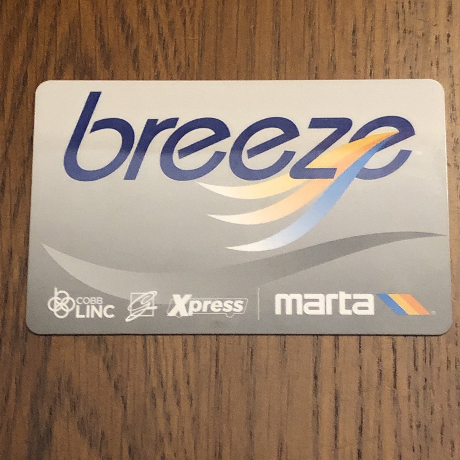 Silver Breeze Marta Card Public Transport Atlanta Bus Train System Georgia
