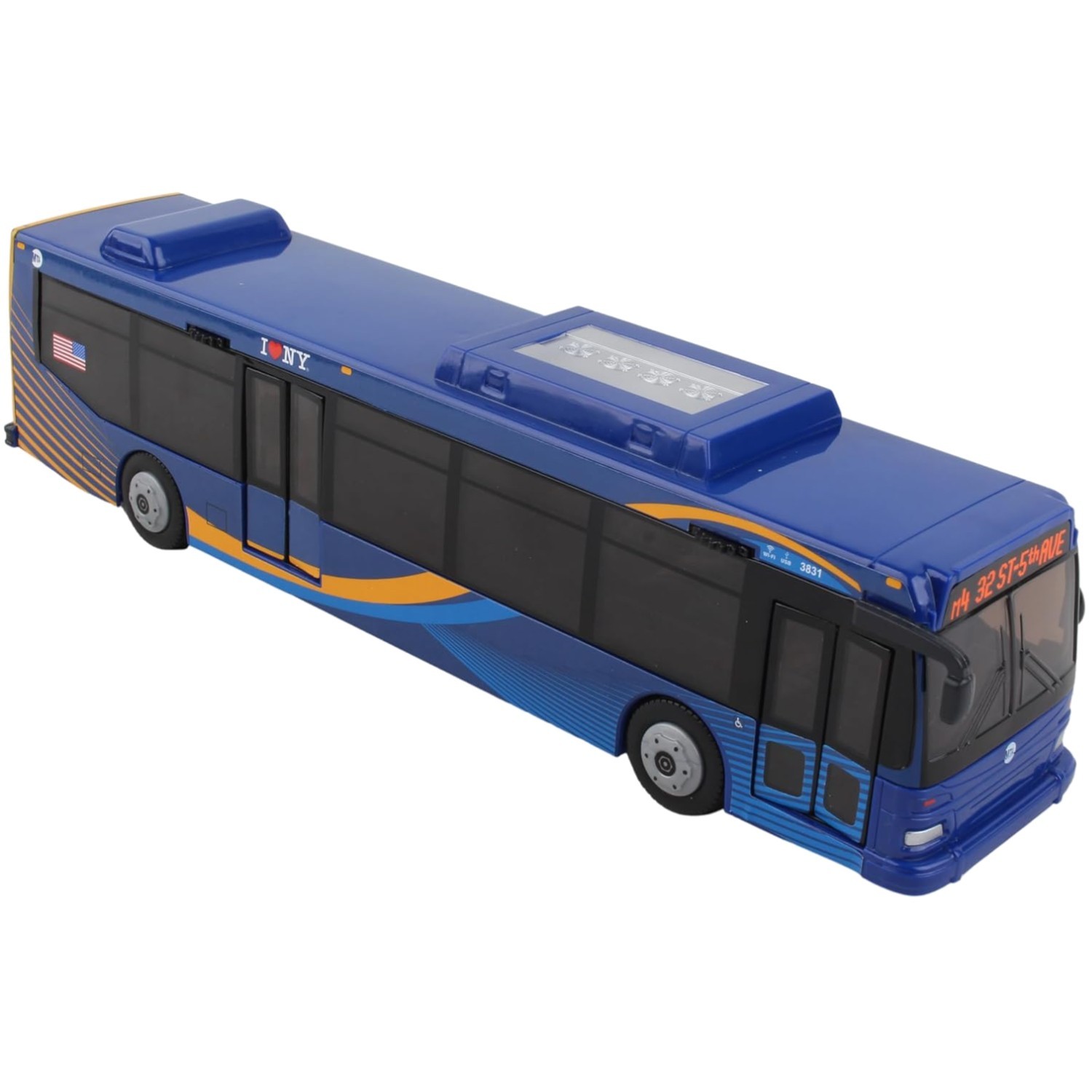 MTA Bus Replica Toy – 11″ Blue Livery, Functional Doors