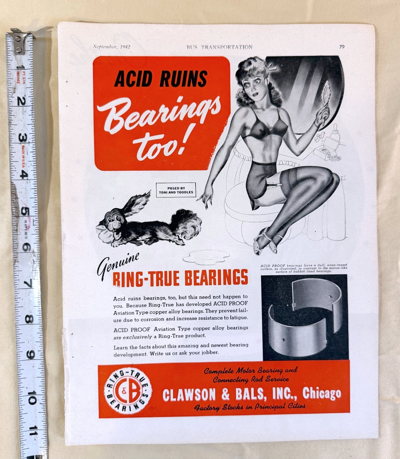vtg BUS print ad 1943 Leece-Neville Co Clawson & Bals, Inc World War II