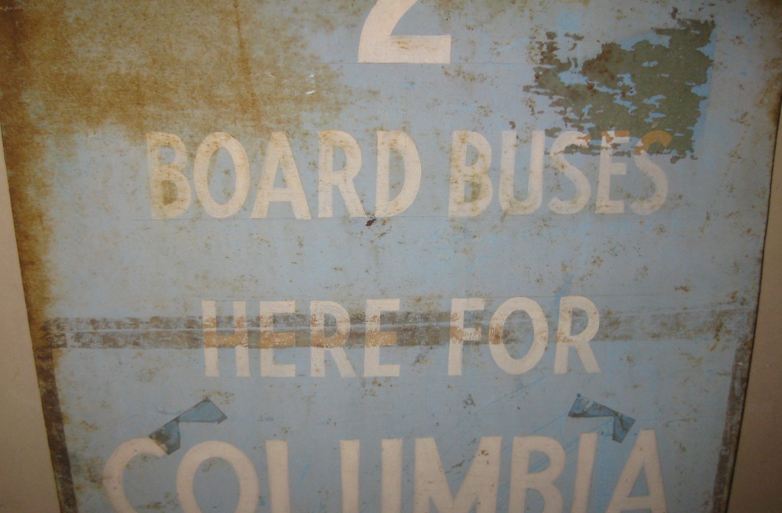 Original Vintage 1940s ‘COLUMBIA STATION’ BOSTON City Bus Station Painted SIGN