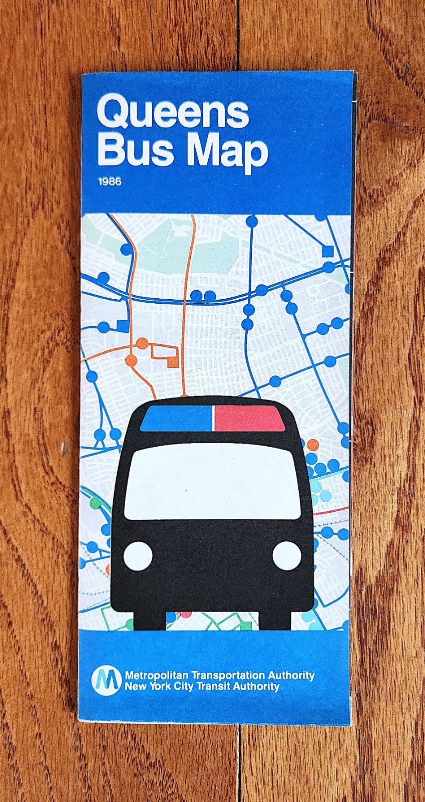 VINTAGE 1986 NYCTA NYC QUEENS BUS MAP MTA NEW YORK CITY TRANSIT AUTHORITY NY