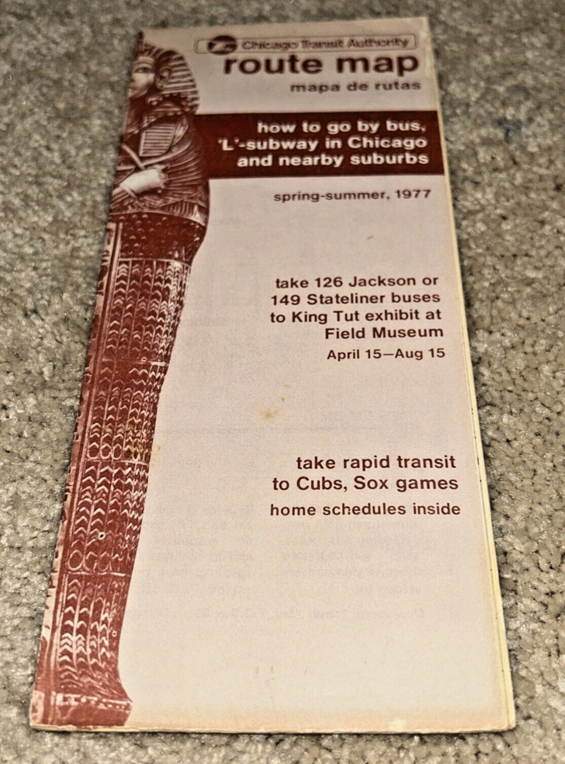 Spring 1977 CTA – CHICAGO TRANSIT AUTHORITY MAP showing CTA Bus and Subway Lines