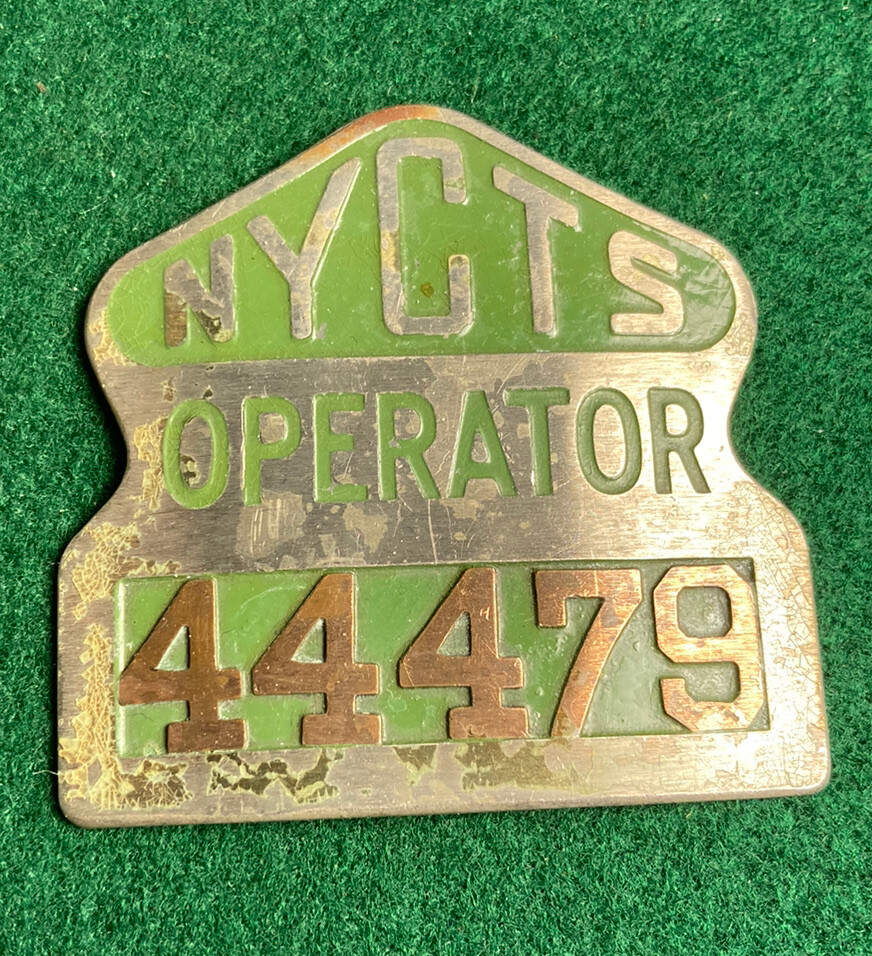 Vintage NYCTS New York City Green Lines Bus Operator Transportation Badge NYC