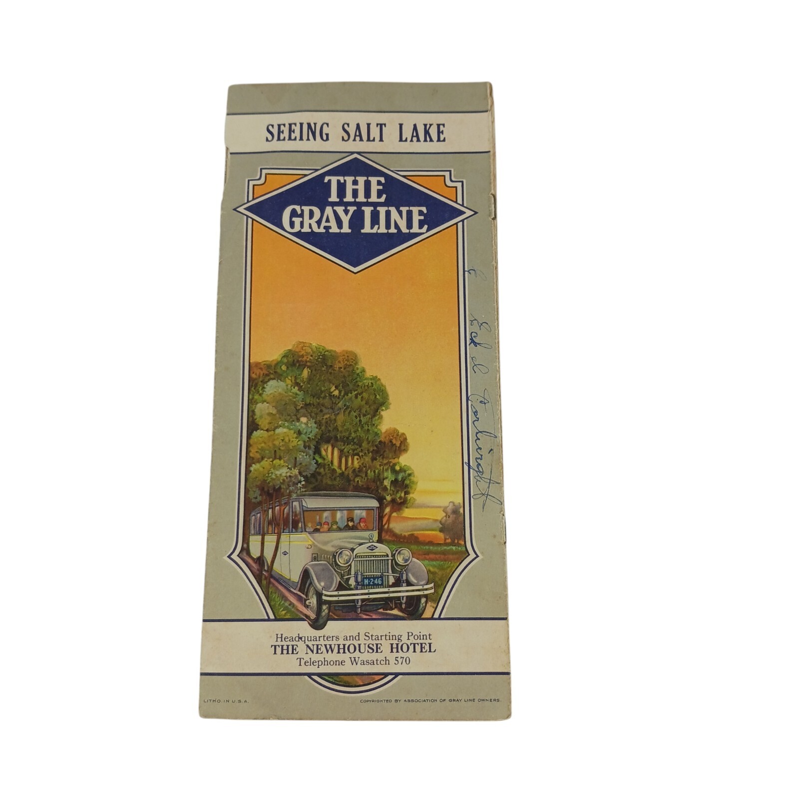 1920s GRAY LINE Bus Tours SALT LAKE CITY UTAH Advertising Travel Brochure