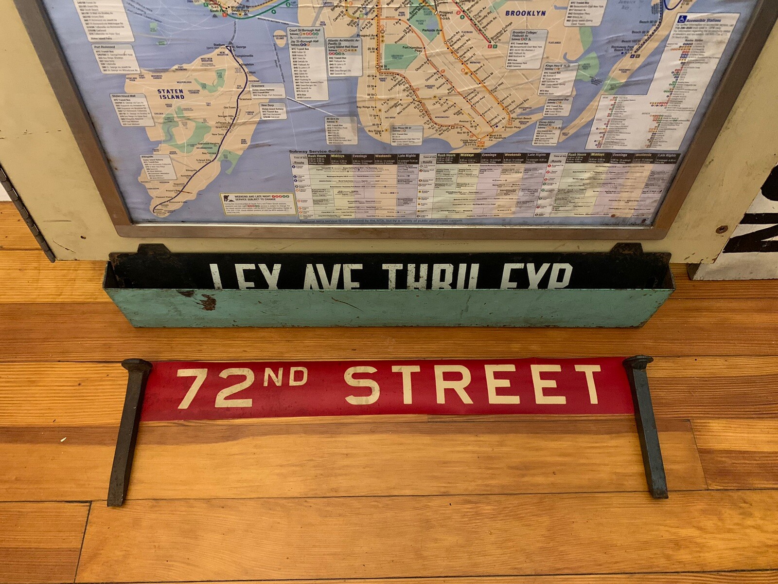 1958 BROOKLYN NY NYC BUS ROLL SIGN 72 STREET CROSSTOWN DEPOT CENTRAL PARK DAKOTA