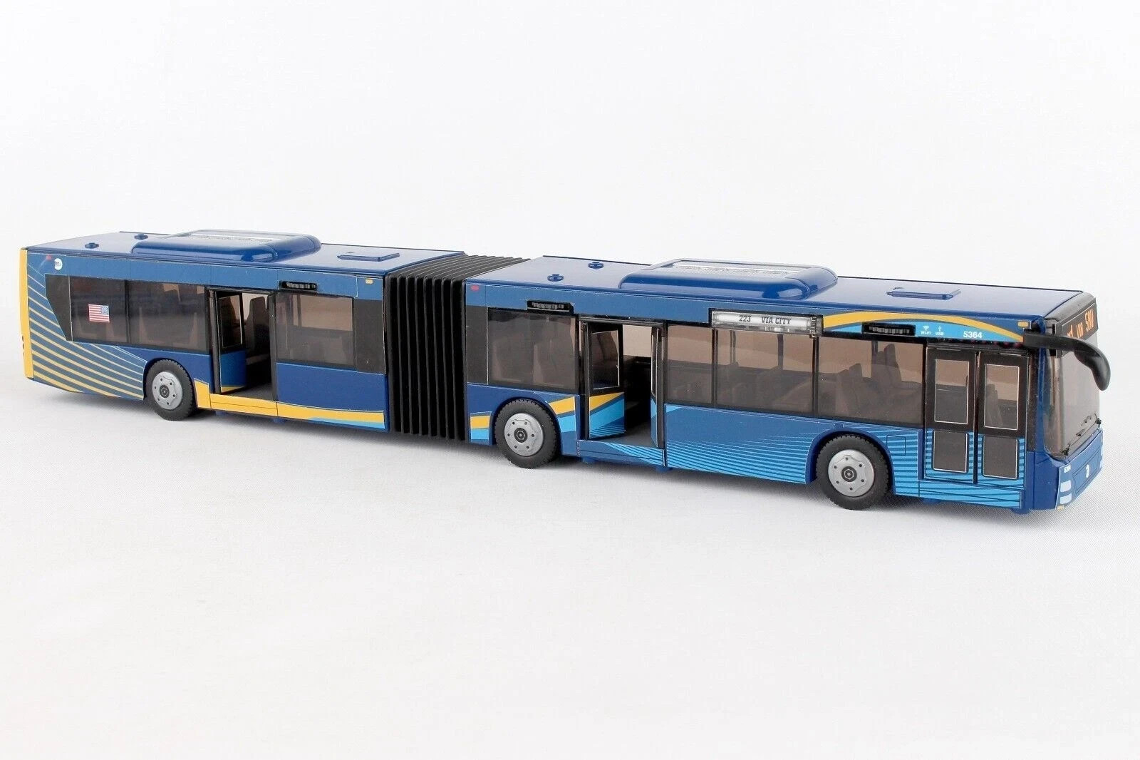 Daron MTA New York City Double Blue Bus 16″ Articulated Double Bus RT8571 – NEW