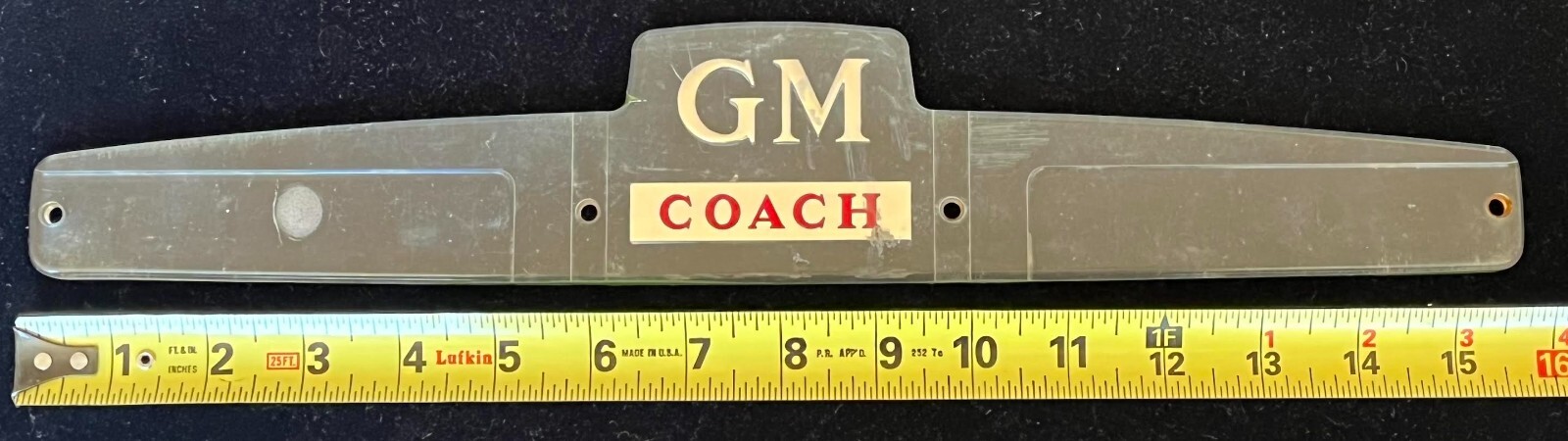 GM COACH BUS PART ORNAMENT SIGN EMBLEM GENERAL MOTORS FROM AC TRANSIT COLLECTION