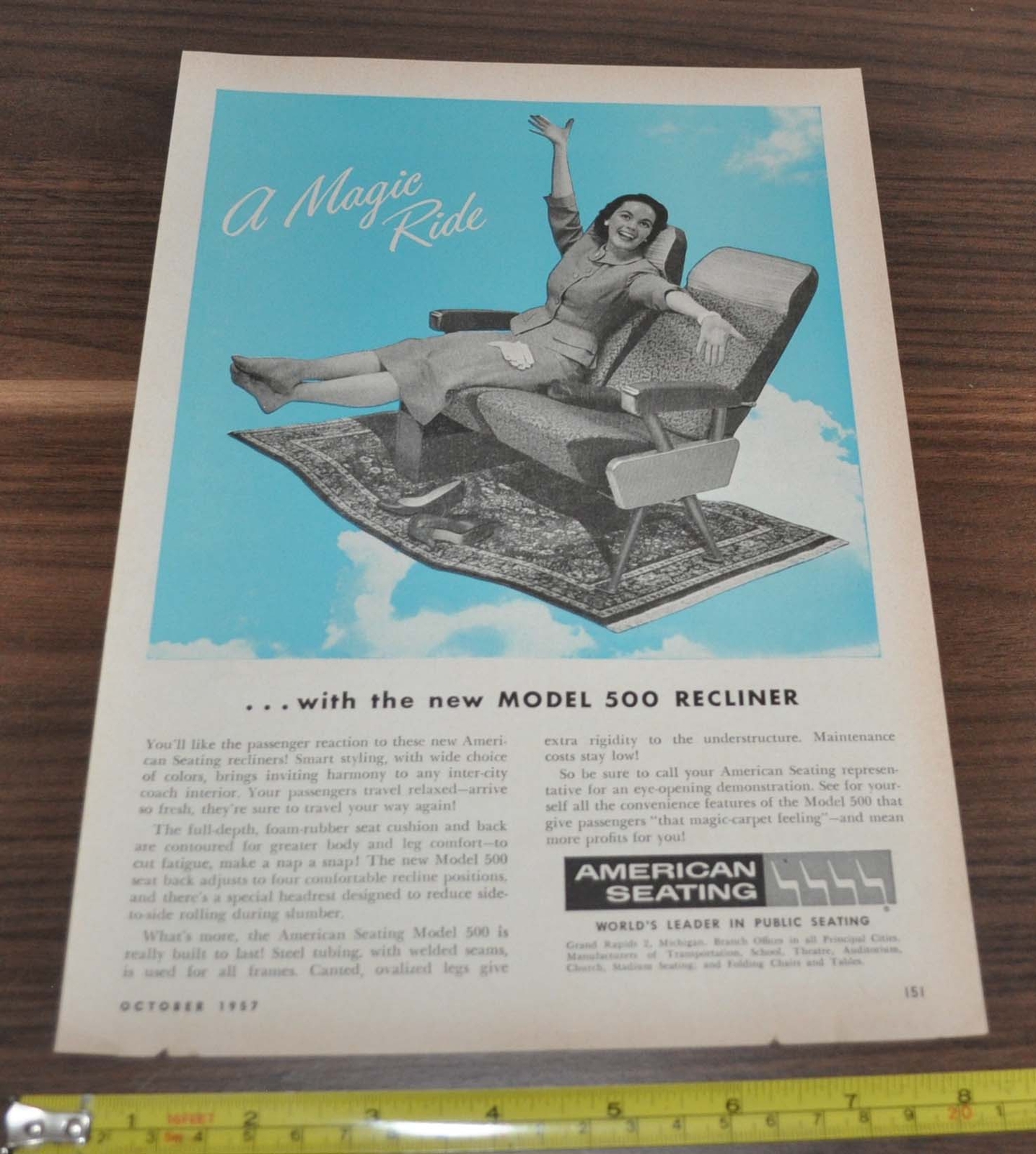 1957 Bus Ad American Seating Gould-National Silver Cobalt Batteries